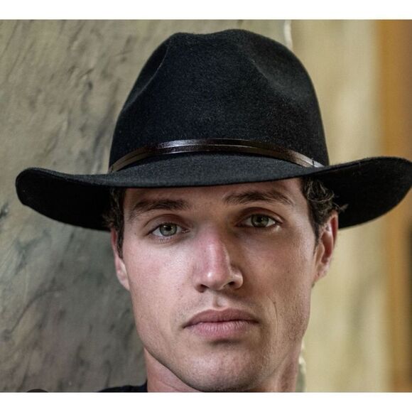 Travaux Unisexe Wool  TRAVAUX EN COURS
Fedora Hat in Black ~ Size 58 main image 5